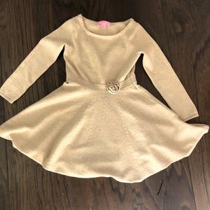 Girls Lilly Pulitzer Gold Sweater Dress